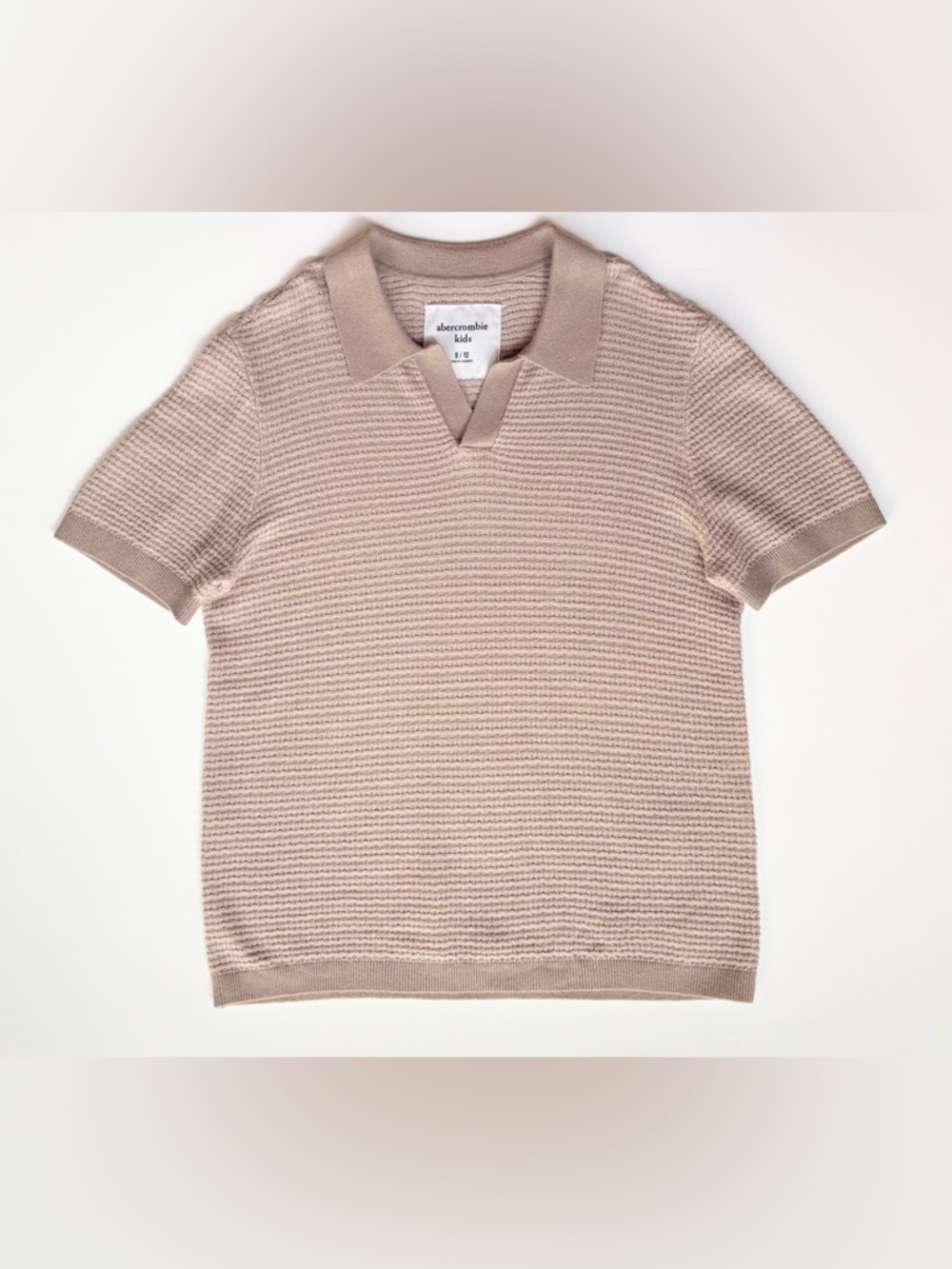 abercrombie kids Boys Johnny Collar Sweater Polo in Light Brown - 9/10